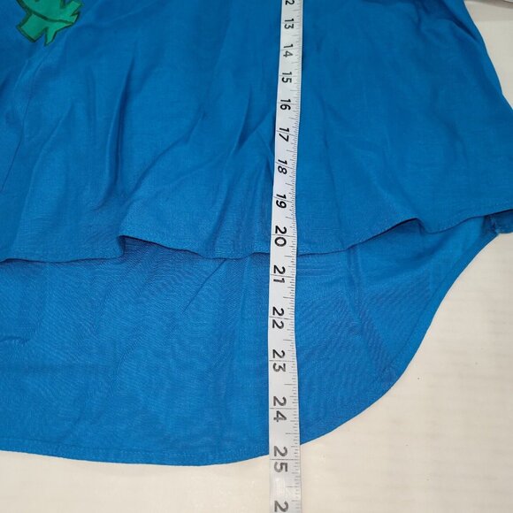 Marc D'Alcy Shirt Womens 4 Blue Beaded Appliqued Vintage Long Sleeve V-Neck - Picture 8 of 9